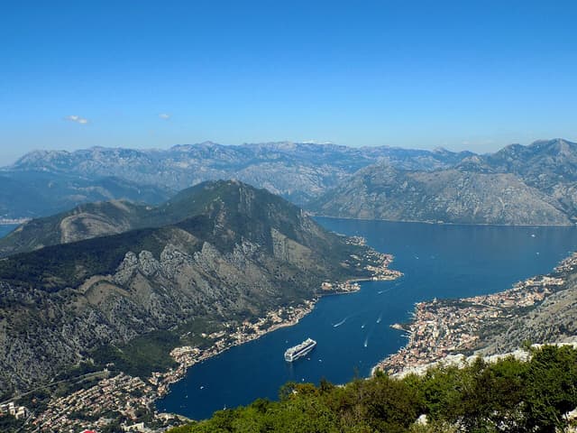 The Bay of Kotor from the mountain road